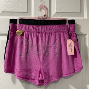 Juicy Couture Vibrant Pink and Classic Black Athletic Shorts